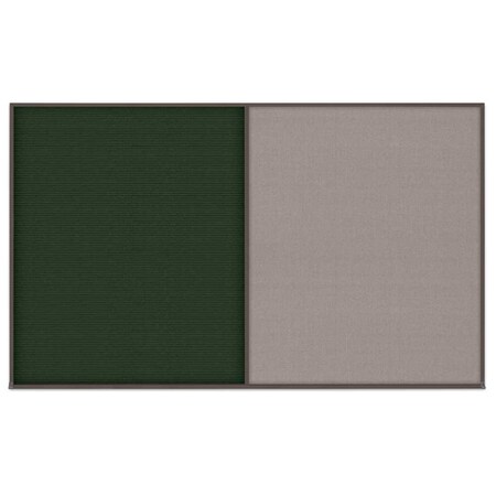 United Visual Products Triple Door Radius Corkboard, 72"x36", Hea, UV7015RC-SATIN-SURF UV7015RC-SATIN-SURF